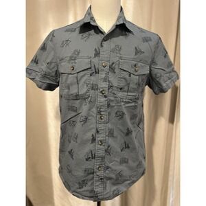 Pendleton Button Up Shirt Medium Gray With Outdoor Graphics
